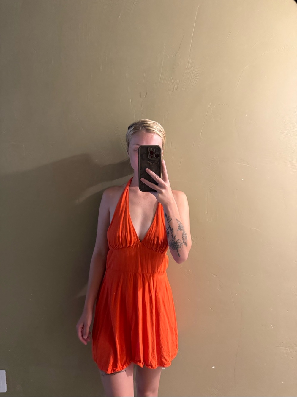 wild fable Orange Halter Mini Dress